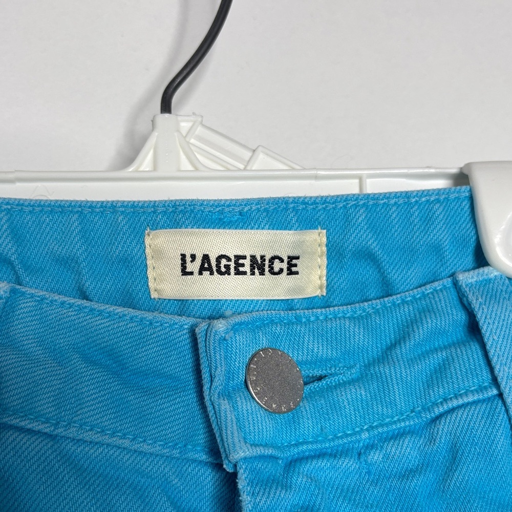 L'AGENCE Bright Blue Straight Leg Jeans - Picture 2 of 4